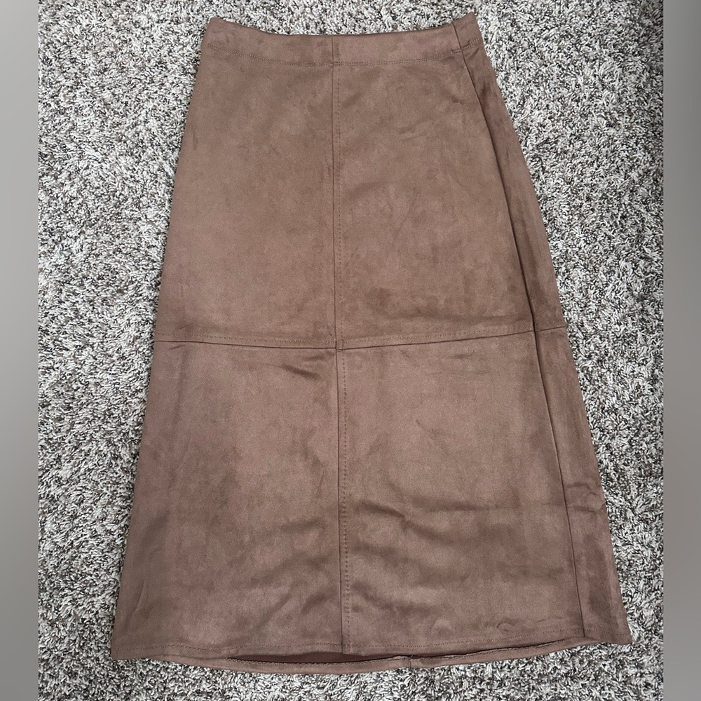 Max Studio A-Line Brown Midi Skirt